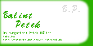 balint petek business card